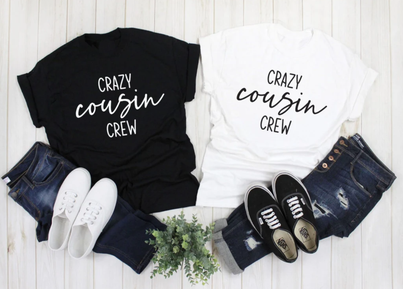 Crazy Cousin Crew Matching Tees | Family Shirts | Funny Cousin Tees | Various Print Colors