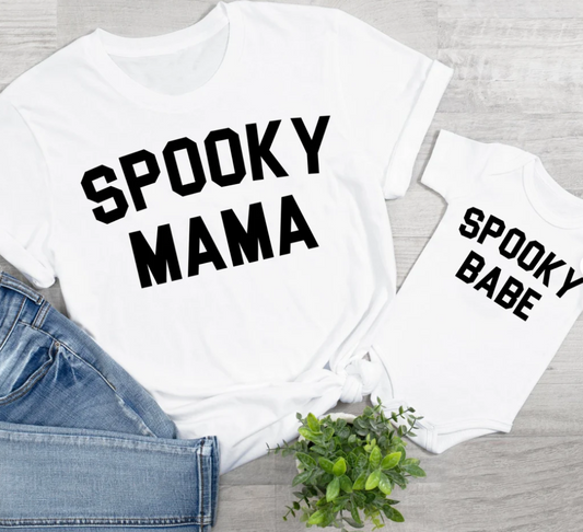 Spooky Mama Spooky Babe | Mommy and Me Halloween Tee | Mommy and Me Shirt | Family Vacation Tee | Various Print Colors | Halloween Shirt