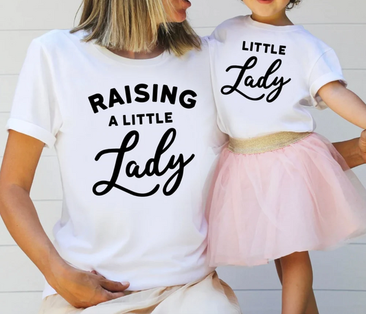 Raising a Little Lady Mommy and me Matching Tees | Mommy and Me Shirts | Many Print Colors | Each Shirt Sold Separately