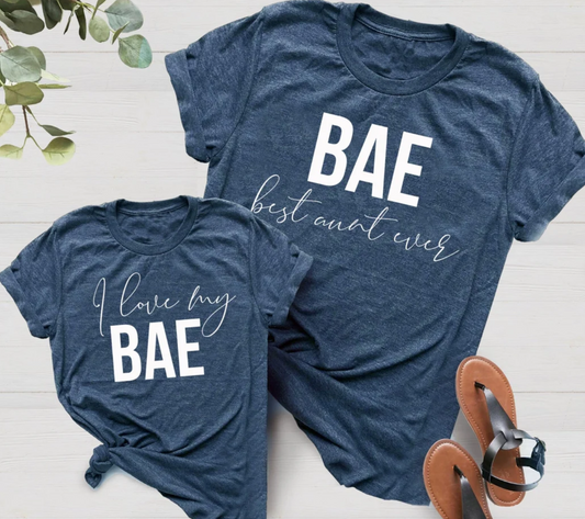 Best Aunt Ever Matching Tees | Aunt and Me Matching Shirts | Best Aunt Ever and I Love my Aunt Tees | Many Print Colors