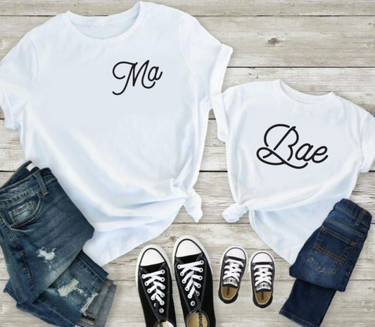 Ma/Bae Matching Tees | Mommy and Me Shirts | Mommy and Me Outfit | Various Print Colors | Each Shirt Sold Separately