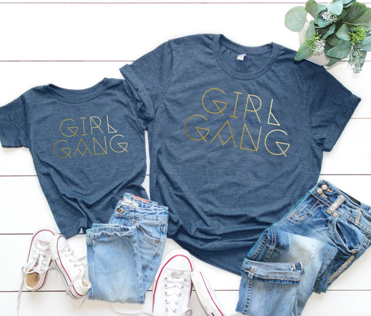 Girl Gang Tee | Mommy and Me Shirt | Family Shirts | Various Print Colors | Each Shirt Sold Separately