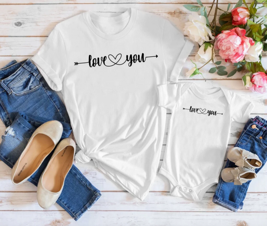 Love You Matching Tees | Mommy and Me Shirts | Mommy and Me Outfit | Various Print Colors | Each Shirt Sold Separately