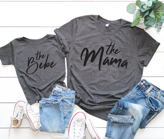 The Mama/ The Bebe Matching Tees | Mommy and Me Shirts | Many Print Colors | Each Shirt Sold Separately