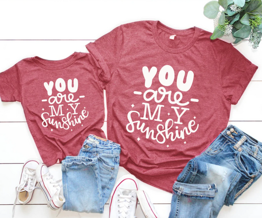 You are my Sunshine Matching Tees | Mommy and Me Shirts | Various Print Colors | Each Shirt Sold Separately