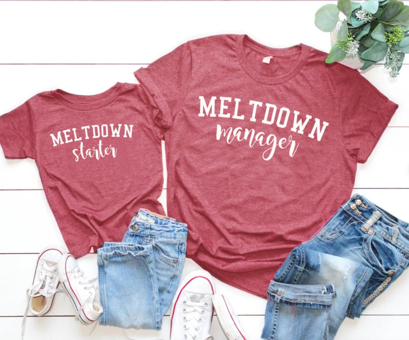 Meltdown Manager/ Meltdown Starter Matching Tees | Mommy and Me Shirts | Various Print Colors | Each Shirt Sold Separately