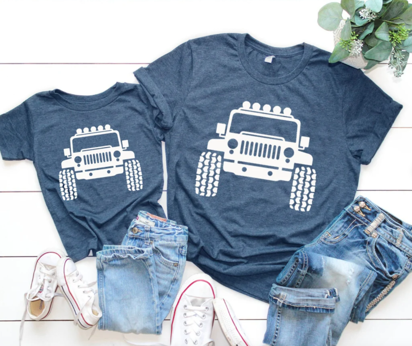 Daddy and Me Jeep Tee | Off Roading Tee | Daddy and Me Matching Shirts | Family Shirts | Each Shirt Sold Separately | Various Print Colors