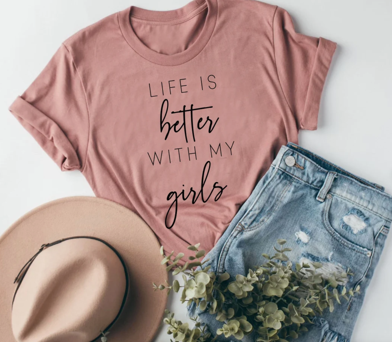 Mom Tee | Life Is Better With My Girls Tee | Mom Life Tee | Various Print Colors