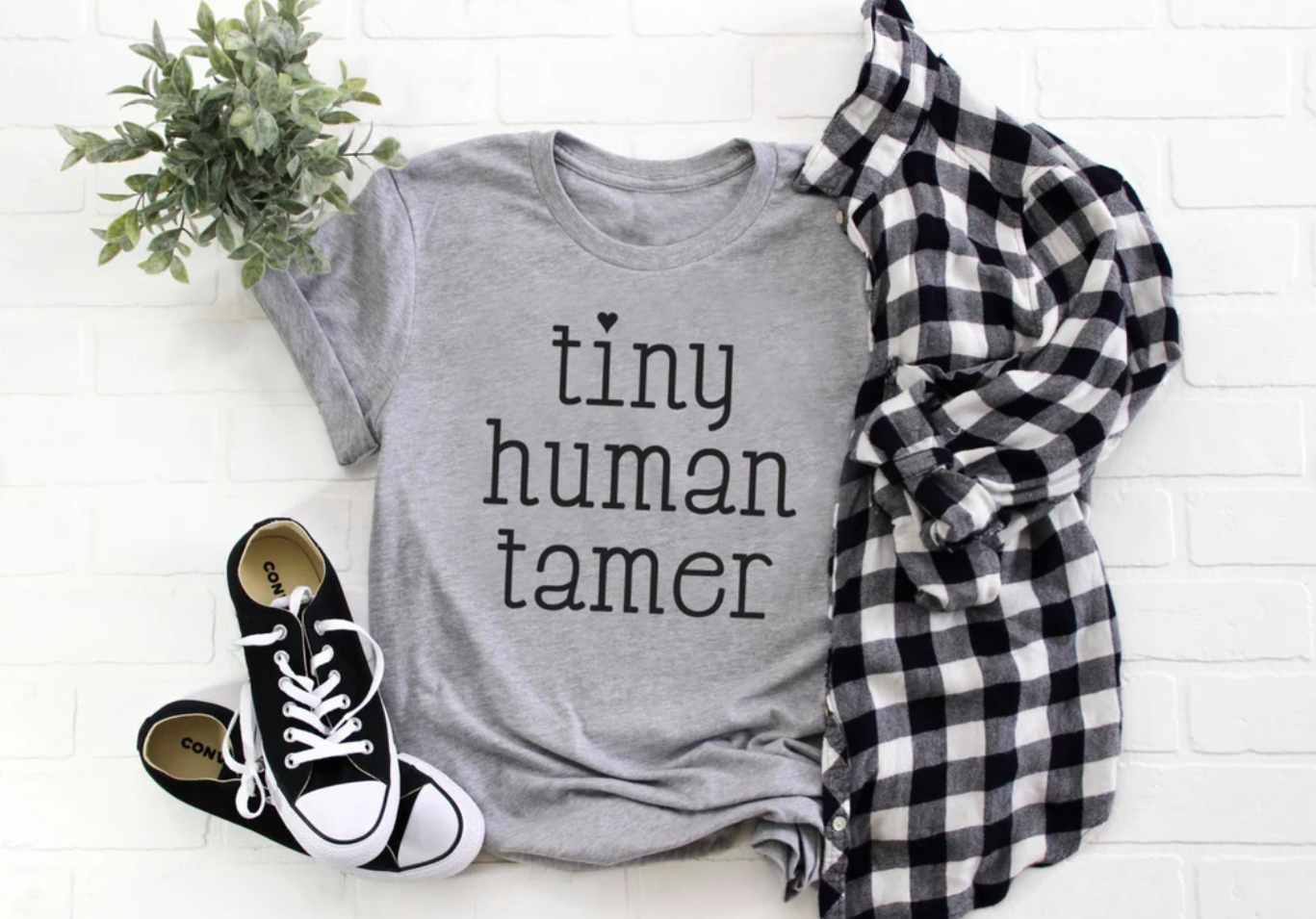 Tiny Human Tamer | Mom Tee | Teacher Tee | Various Print Colors