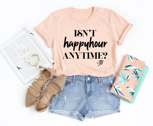 Isn't Happy Hour Anytime? | Funny Tee | Mom Life Tee | Various Print Colors