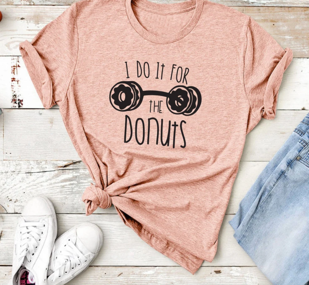 I Do It For The Donuts Tee | Funny Workout Tee | Mom Life Tee | Various Print Colors