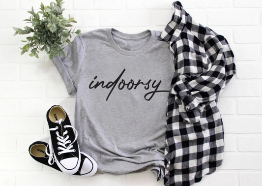 Indoorsy Tee | Funny Tee | Mom Life Tee | Various Print Colors