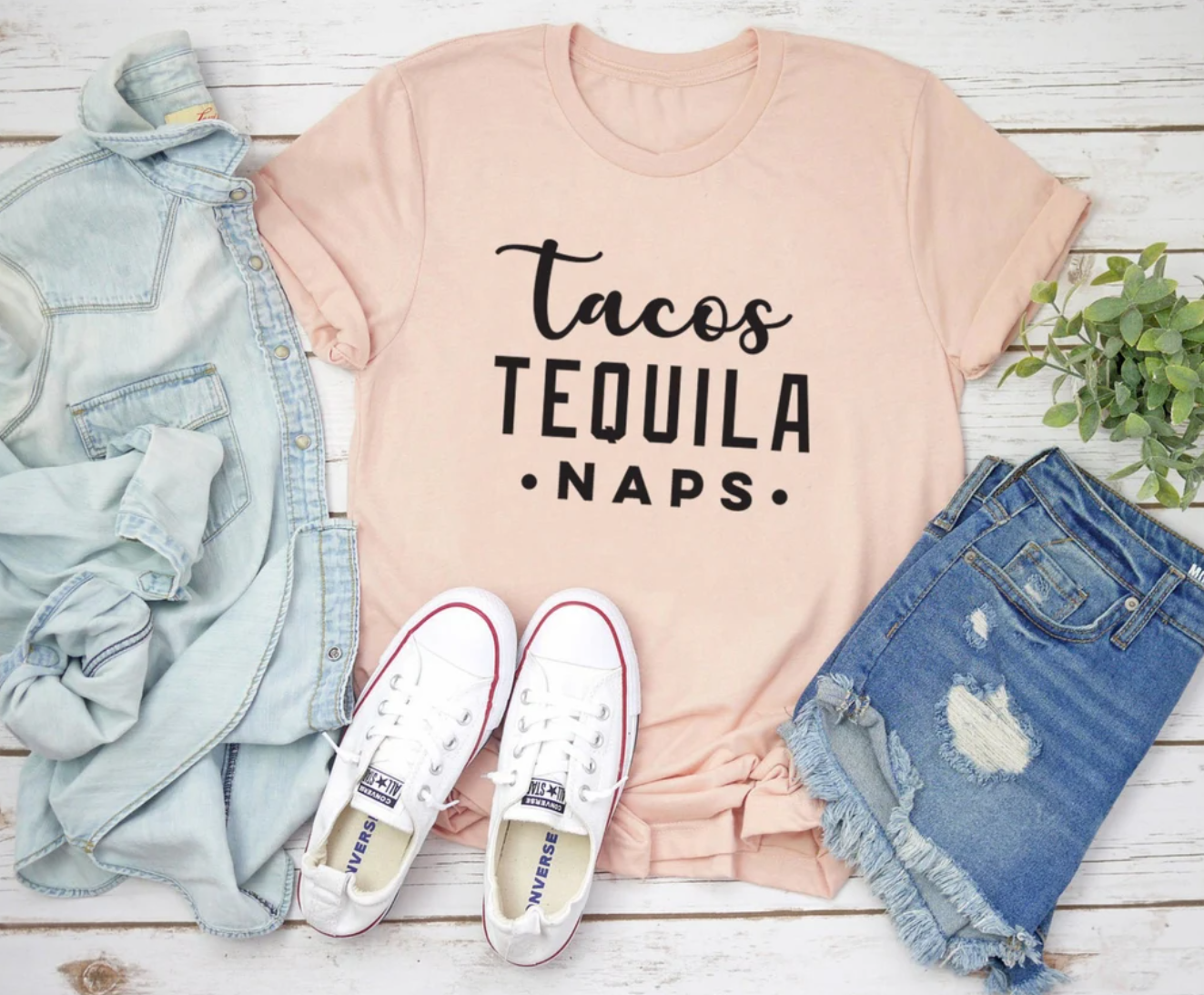 Tacos Tequila Naps Tee | Funny Mom Tee | Drinking Tee | Various Print Colors