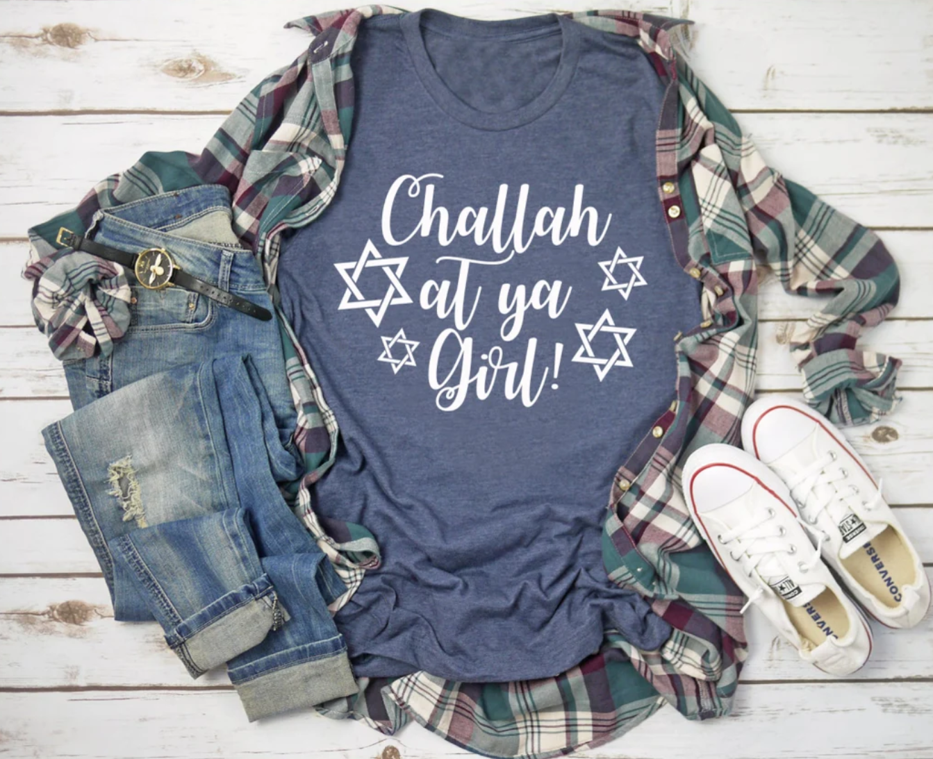 Hanukkah Tee | Challah At Ya Girl! Tee | Hanukkah Holiday Tee | Various Print Colors