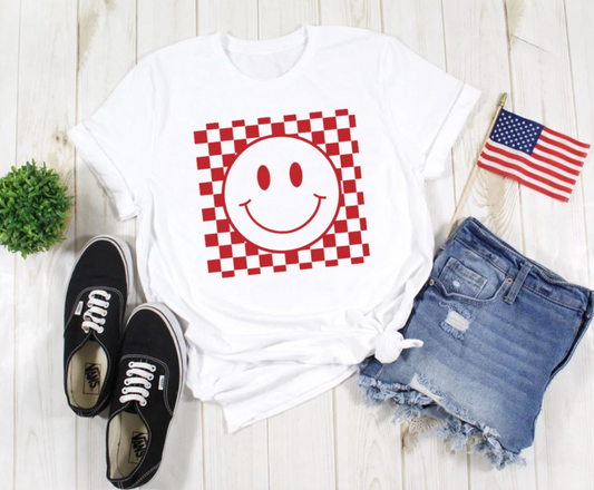 Happy Face Tee | Smiley Face Shirt | Funny Mom Tee | Various Print Colors