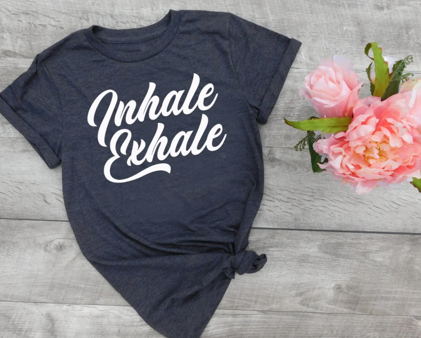 Inhale Exhale Tee | Mom Tee | Yoga Tee | Relaxation Tee | Various Print Colors