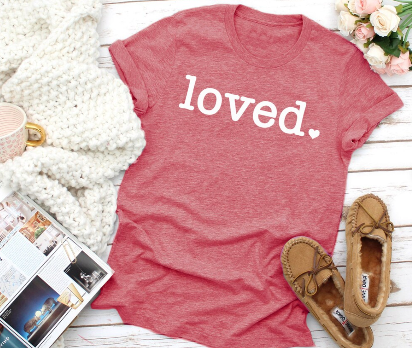 Loved Tee | Mom Shirt | Heart Tee | Various Print Colors