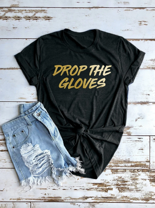 Drop The Gloves Tee | Hockey Tee | Various Print Colors