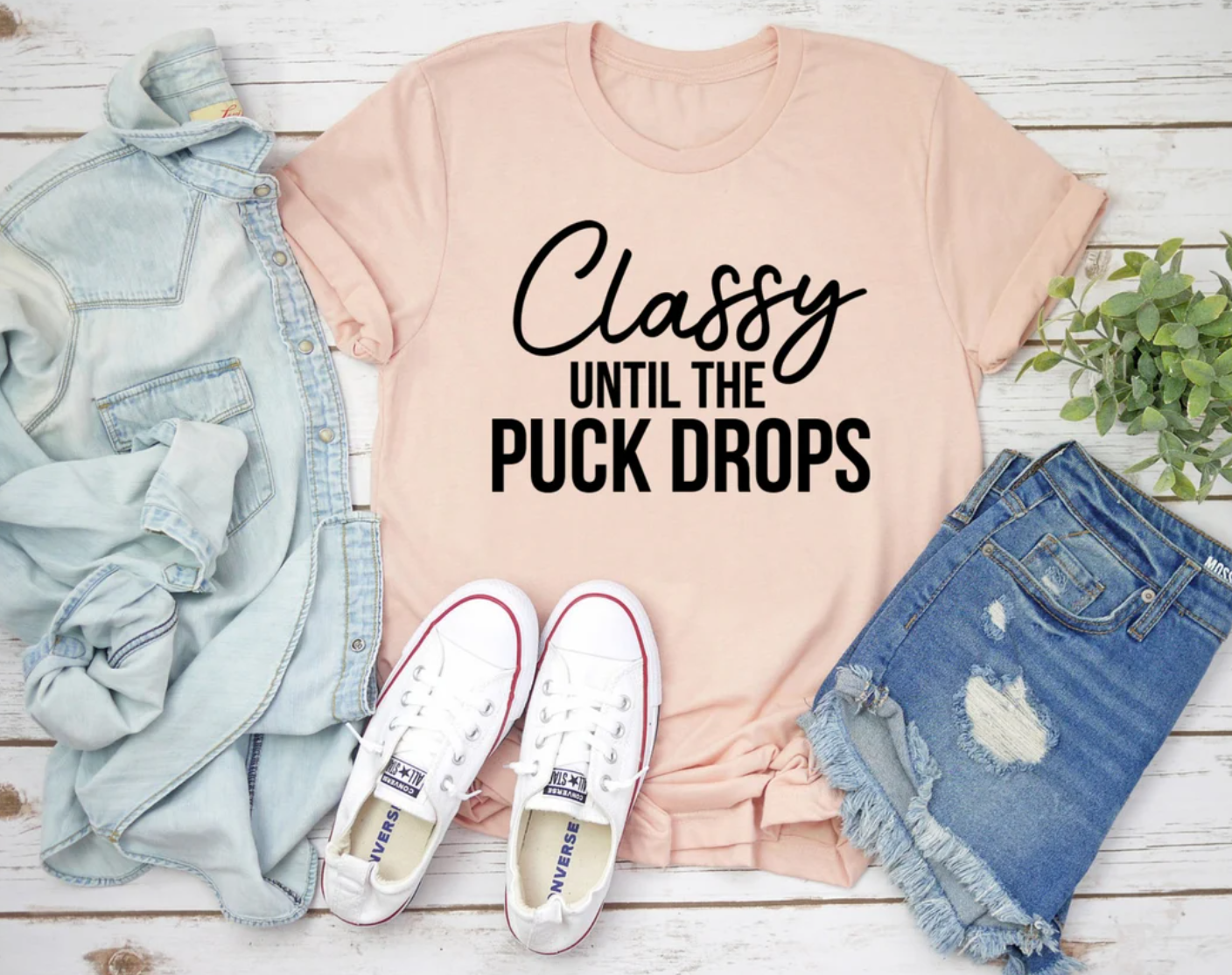 Classy Until The Puck Drops Tee | Hockey Mom Tee | Sports Tee | Hockey Tee | Hockey Mom Life Tee | Various Print Colors