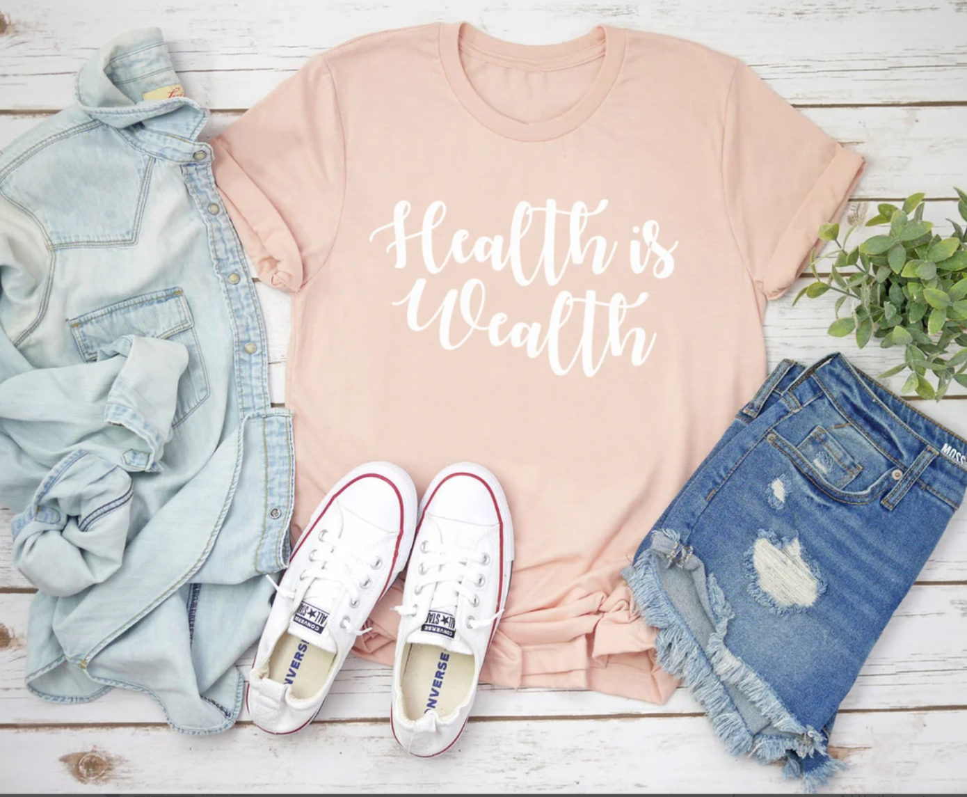 Health Is Wealth Tee | Gut Health Tee | Clean Eating Tee | Healthy Living Tee | Various Print Colors