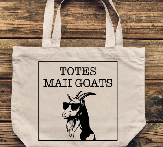 Totes Mah Goats Oversized Bag | Shopping Bag | Tote Bag | Reusable Tote Bag | Funny Tote Bag | Goat Tote Bag | Various Print Colors