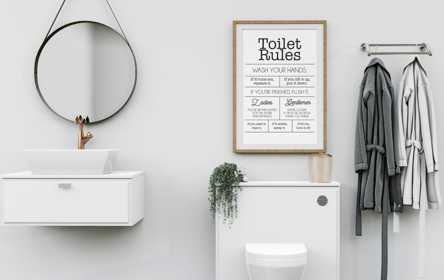 Toilet Rules| Funny Bathroom Poster | Digital Artwork | Digital Poster | Print At Home Poster | Wall Decor | Funny Gift