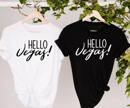 Hello Vegas Shirts | Bachelorette Tees | Bride Tee | Bridesmaid Tee | Wedding Tee | Various Print Colors