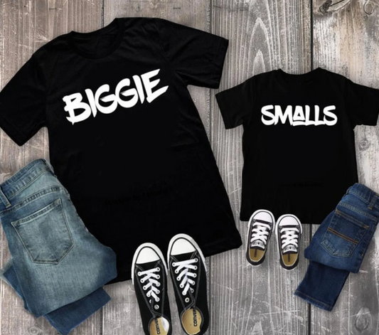 Father Son Tee | Biggie/ Smalls Matching Tees | Daddy and Me Tee | Family Shirts | Each Shirt Sold Separately | Various Print Colors