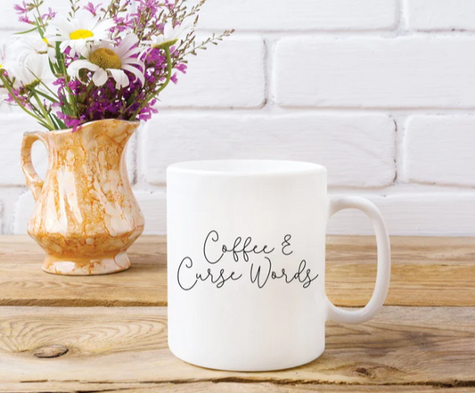 Coffee & Cuss Words Mug | Funny Mom Mug | Tea Mug | Swearing Mug | 11oz Mug