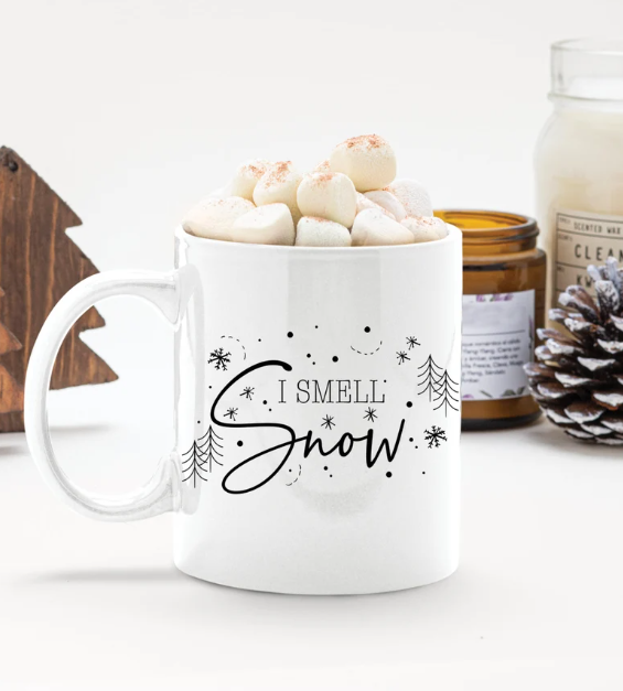 Christmas Mug | Holiday Mug | I Smell Snow Mug | Hot Cocoa Mug | Coffee Mug | 11oz Mug