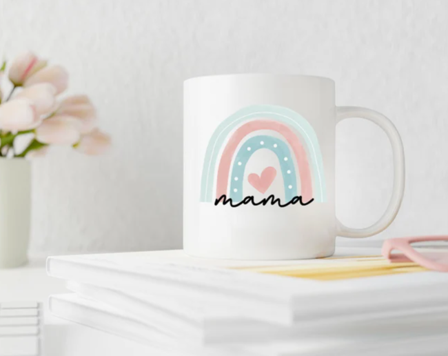 Mama Rainbow Mug | I Love My Mama Mug | Sweet Mom Mug | Custom Mugs | 11oz Mug