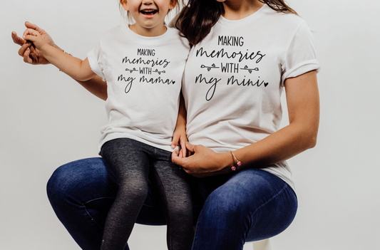 Making Memories With My Mini/ Mama Matching Shirts | Family Vacation Tees | Mommy and Me Outfits | Family Shirts | Various Print Colors | Shirts Sold Separately