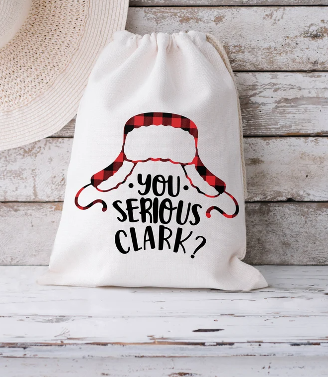 Christmas Gift Bag | You Serious Clark? Gift Bag With Hat | Holiday Gift Bags | Funny Gift Bag