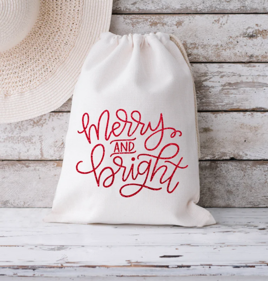 Holiday Gift Bag | Merry & Bright Bag | Christmas Gift Bags | Funny Gift Bag