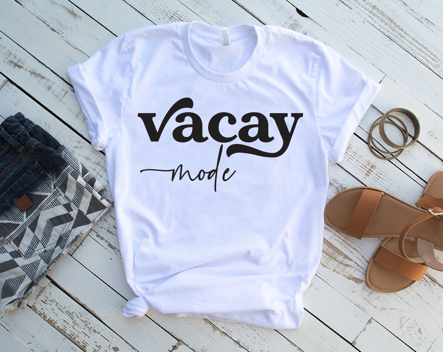 Vacay Mode Tee | Girl's Vacation Tee | Family Vacation Tee | Best Friends Trip | Various Print Colors